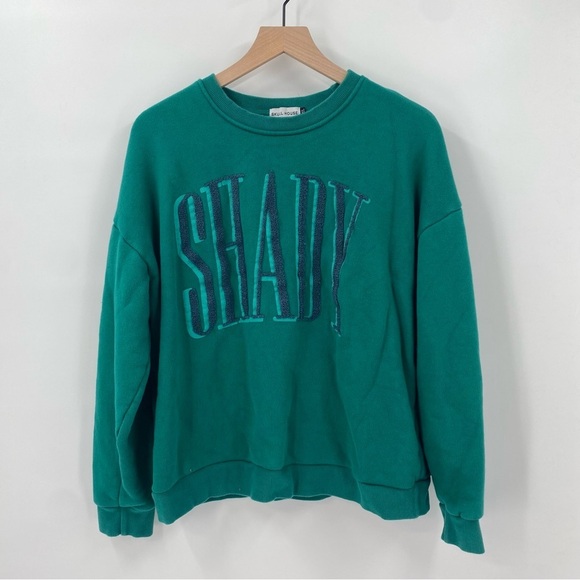 Skullhouse Tops - Skullhouse Green SHADY Crewneck Pullover Sweatshirt Medium/Large